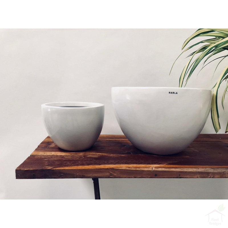 Pots 9"-11.8" Echoing Eternity (Broad) Ceramic Pots with Optional Wooden Stands