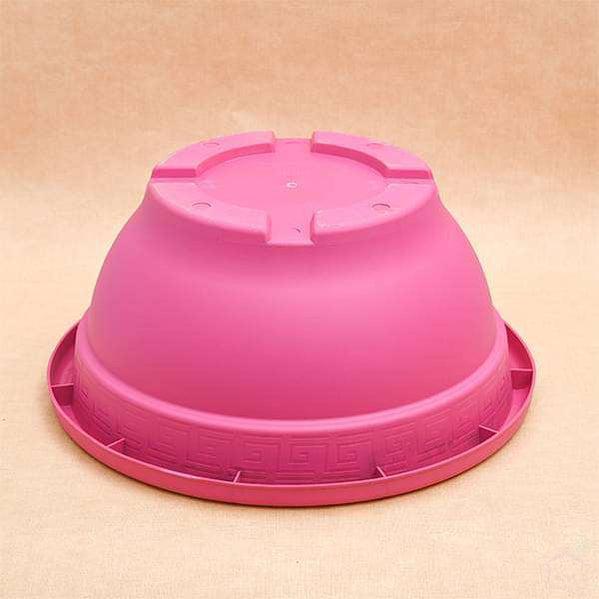 17.7" Pink Bowl Round Plastic Pot-Pots-Root Bridges