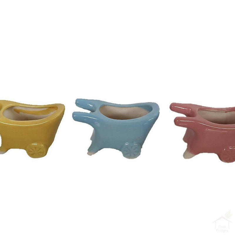 5.25" Cart Ceramic Pot-Pots-Root Bridges