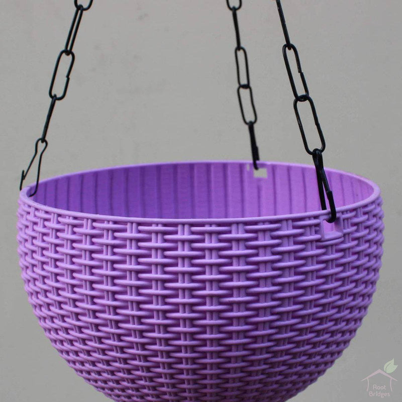 6" Weave Hanging Basket Pot-Pots-Root Bridges