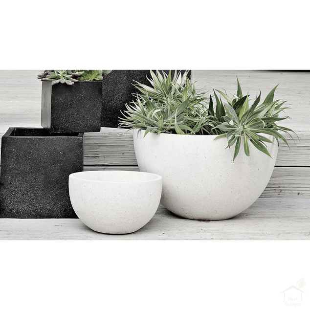 Pots 9"-11.8" Echoing Eternity (Broad) Ceramic Pots with Optional Wooden Stands