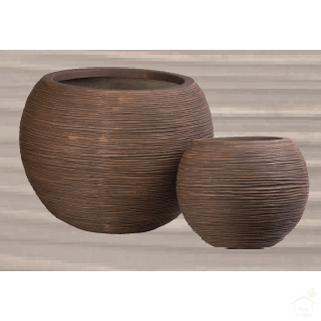Pots 11.8-19.3" Rib Bowl FRP Pot (Bronze)