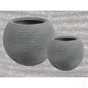 Pots 11.8-19.3" Rib Bowl FRP Pot (Grey)