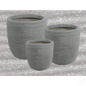 Pots 13.7-21.3" Rib Short FRP Pot (Grey)