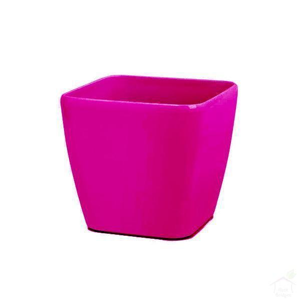 Pots Pink 7.9" Siena Square Plastic Planter