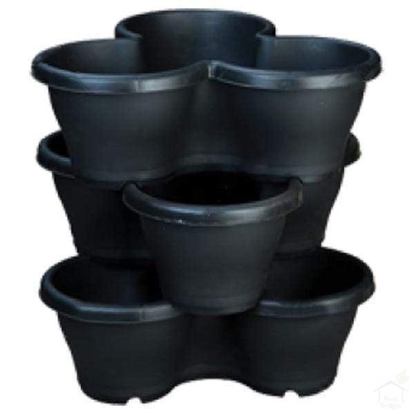 17.3" Flower Tower Plastic Stack Pot (Set of 3)-Pots-Root Bridges