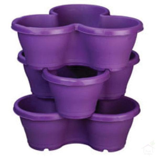 17.3" Flower Tower Plastic Stack Pot (Set of 3)-Pots-Root Bridges
