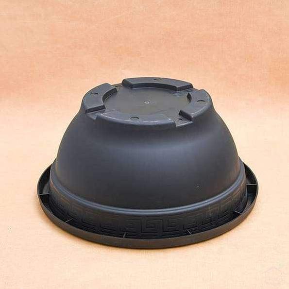 17.7" Black Bowl Round Plastic Pot-Pots-Root Bridges