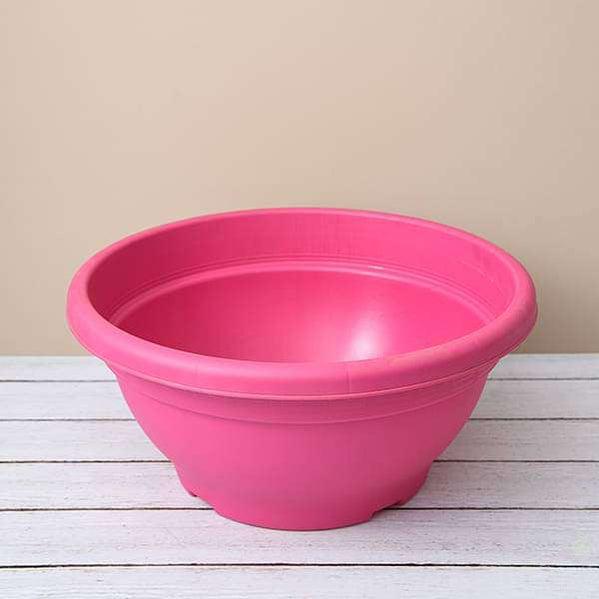 17.7" Pink Bowl Round Plastic Pot-Pots-Root Bridges