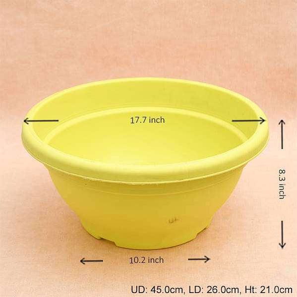 17.7" Lime Bowl Round Plastic Pot-Pots-Root Bridges