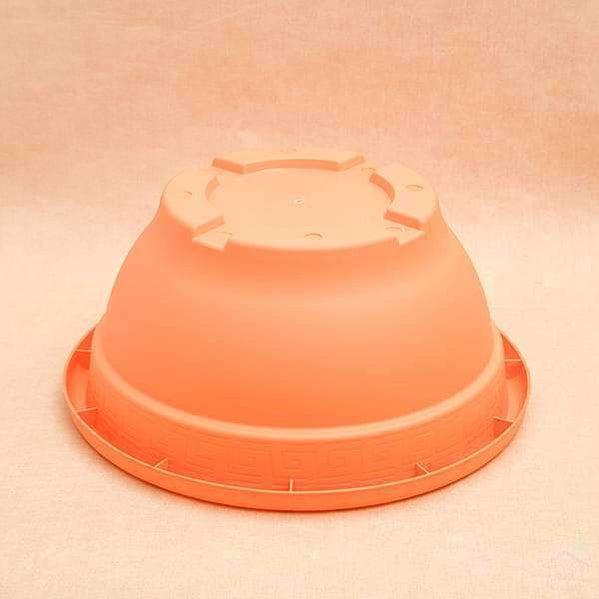 17.7" Orange Bowl Round Plastic Pot-Pots-Root Bridges