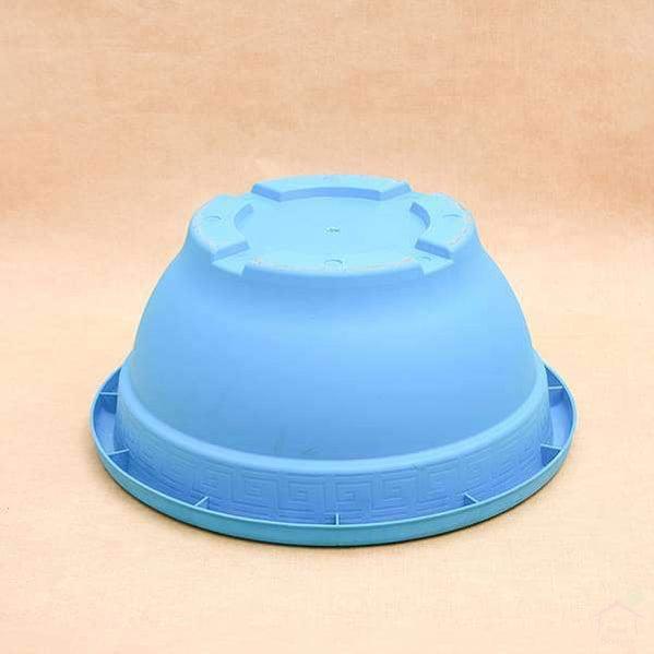 17.7" Blue Bowl Round Plastic Pot-Pots-Root Bridges