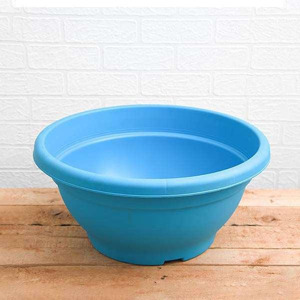 17.7" Blue Bowl Round Plastic Pot-Pots-Root Bridges