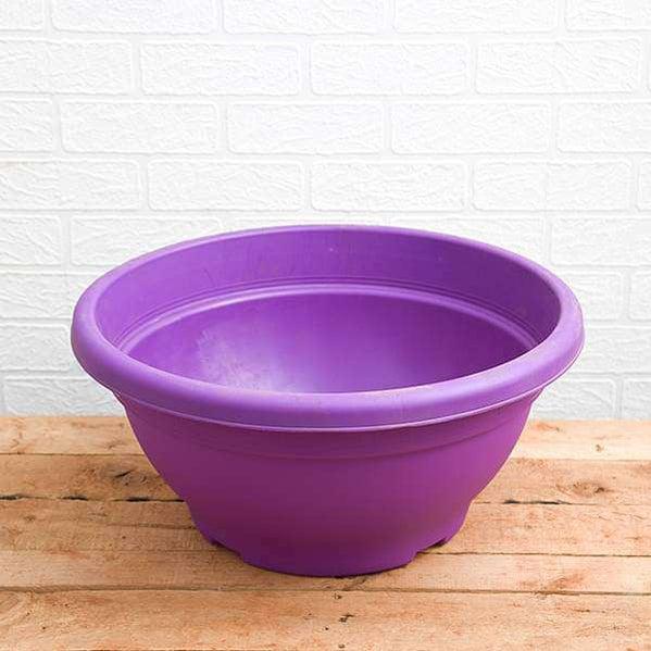 17.7" Purple Bowl Round Plastic Pot-Pots-Root Bridges