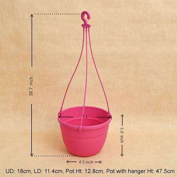 7.1" Pink Corsica Hanging Basket-Pots-Root Bridges