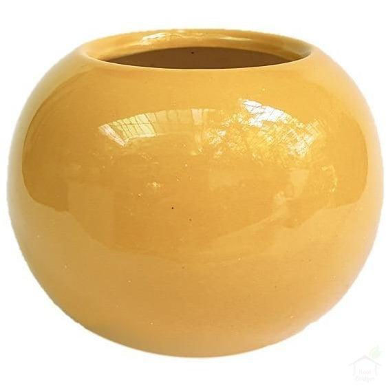 Pots Yellow 6" Round Ball Ceramic Pot