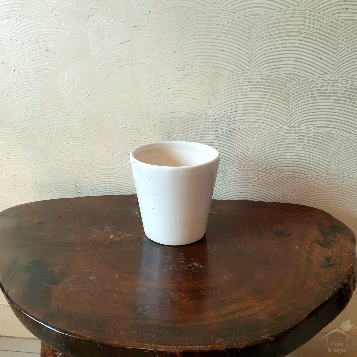 4" White Cone Ceramic Pot-Pots-Root Bridges