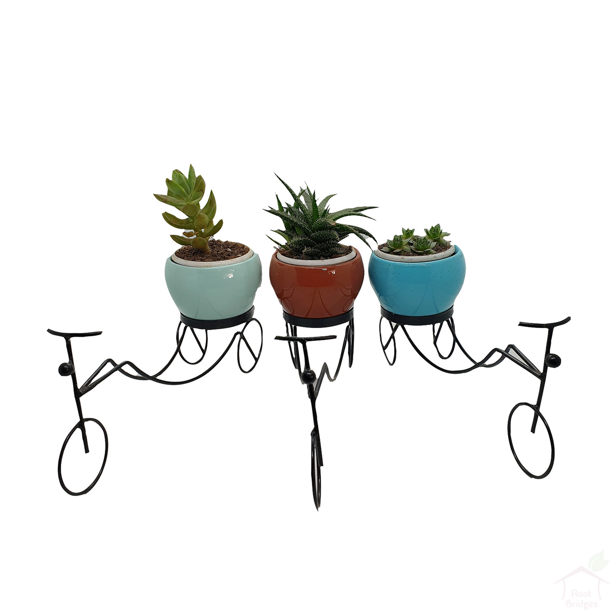 3" Cycle Metal Planter with Stand-Pots-Root Bridges