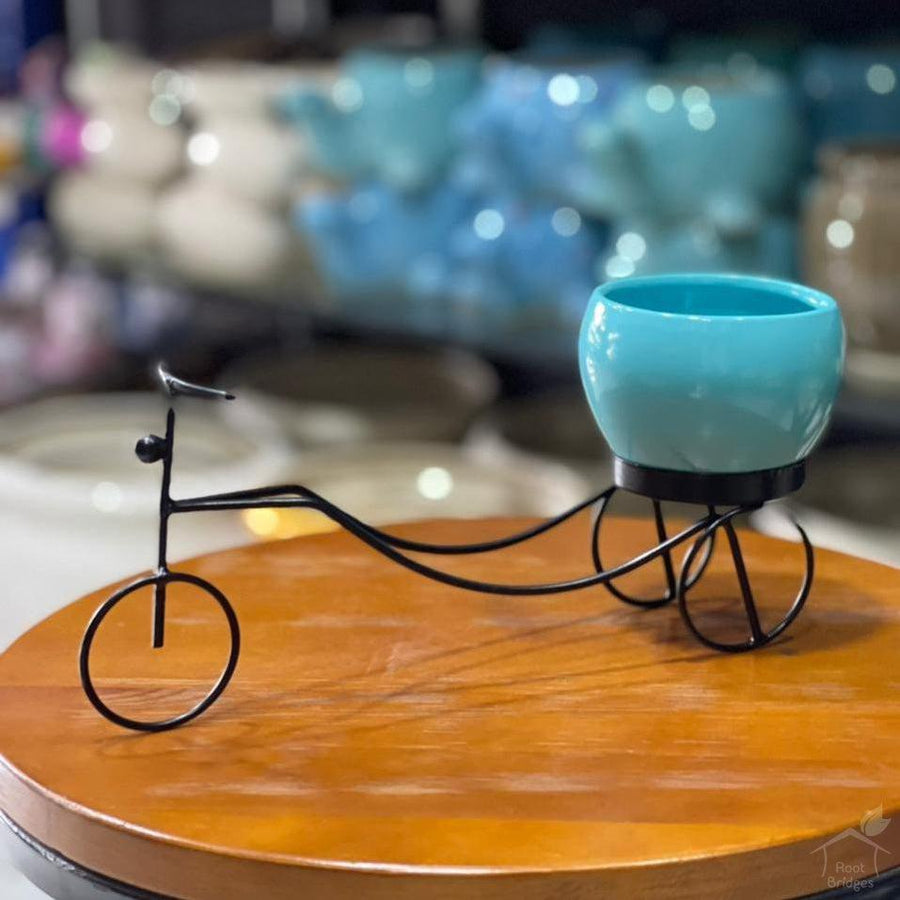 3" Cycle Metal Planter with Stand-Pots-Root Bridges