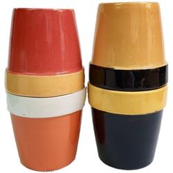 4.25" Dual Colour Round Ceramic Pot - Pots - Root Bridges | Buy Plants Online