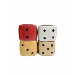 3.75" Dice Ceramic Pot - Pots - Root Bridges | Buy Plants Online